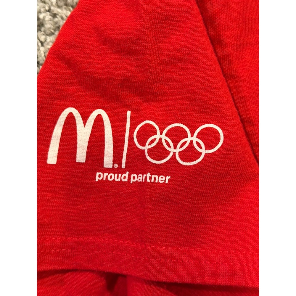 McDonalds USA Olympic T-Shirt‎ Mens XL Red Partner Preshunk Cotton - Picture 3 of 9